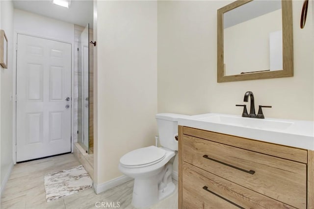 22616 Cardinal St, Grand Terrace, CA 92313 - full bath featuring a stall shower, baseboards, toilet, and vanity