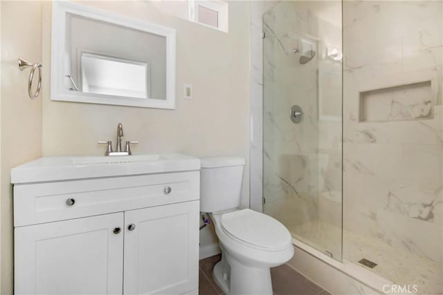 22616 Cardinal St, Grand Terrace, CA 92313 - full bath featuring a marble finish shower, toilet, and vanity