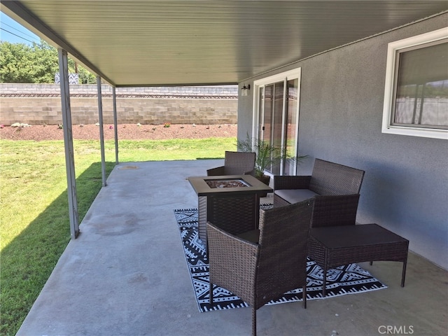 22616 Cardinal St, Grand Terrace, CA 92313 - view of patio / terrace with a fire pit