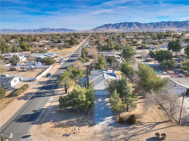 aerial view with a mountain view