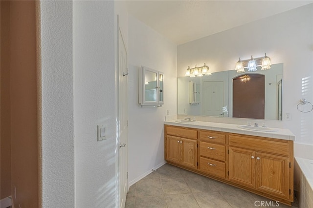 bathroom featuring vanity and tile patterned floors