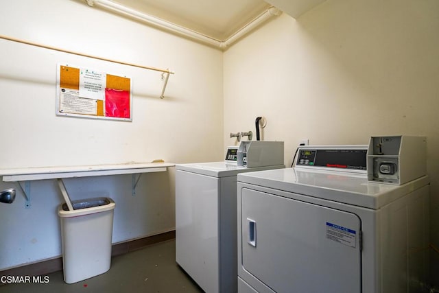 laundry area featuring washer and dryer