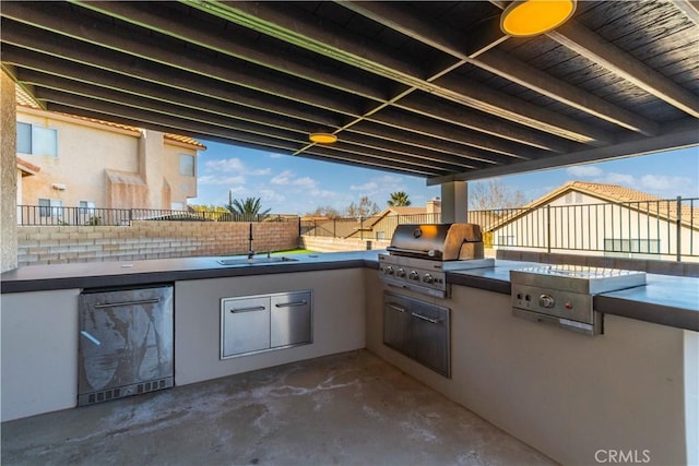 view of patio / terrace with sink, grilling area, and area for grilling