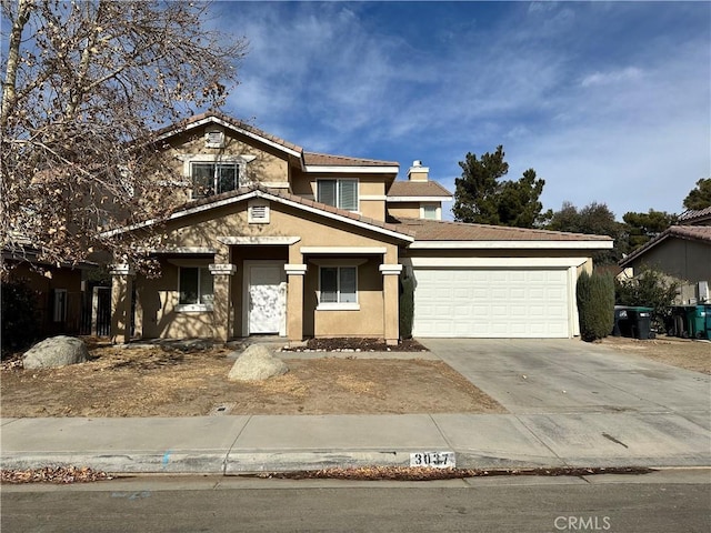 view of front facade featuring a garage