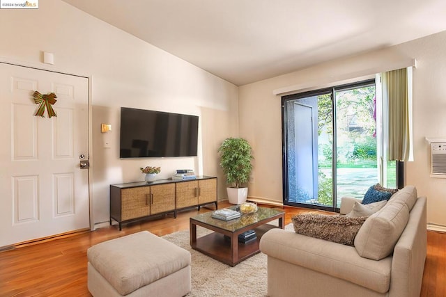 living room with light wood-type flooring