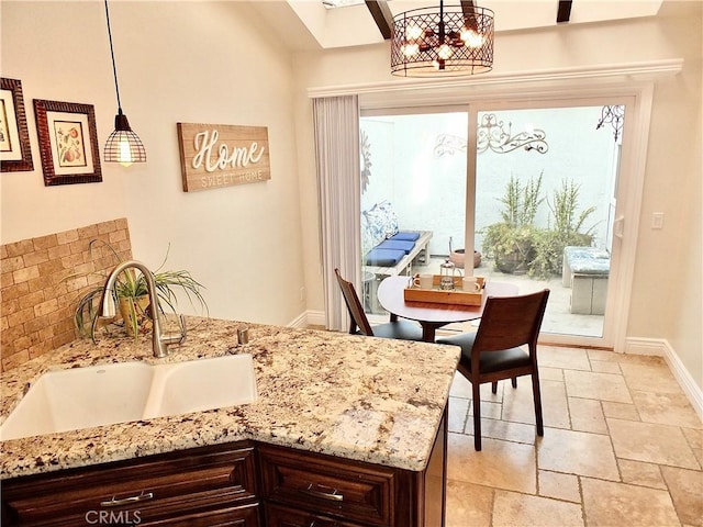 dining room with sink