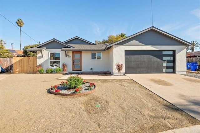 ranch-style home featuring a garage