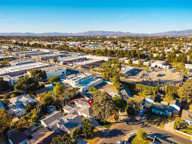 drone / aerial view with a mountain view