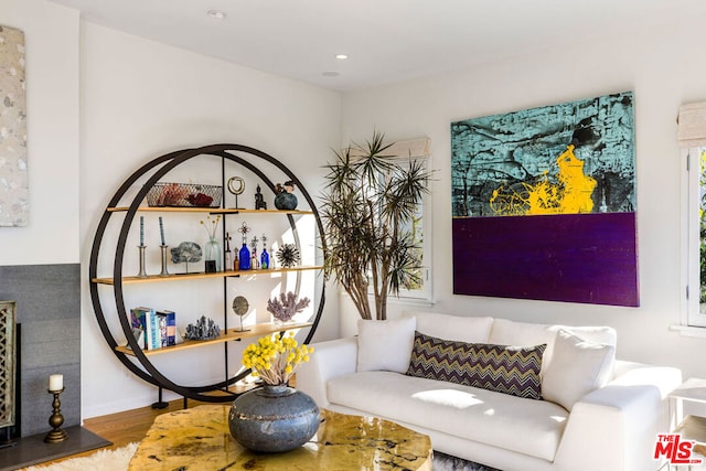 sitting room featuring hardwood / wood-style flooring