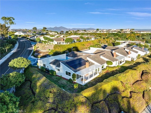 aerial view with a mountain view