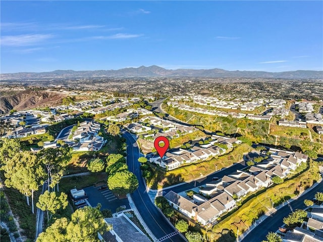 aerial view featuring a mountain view