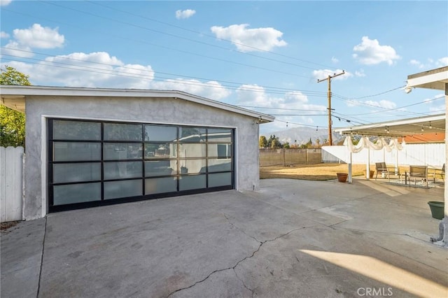 view of garage