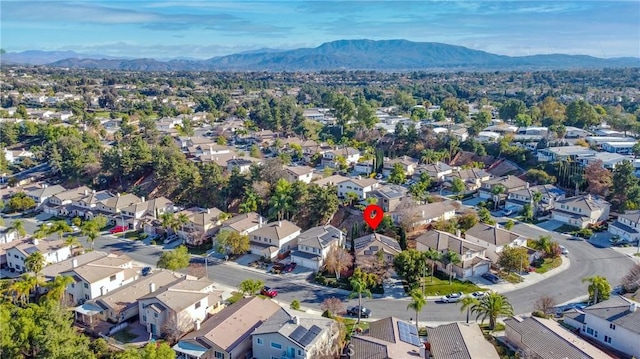 bird's eye view featuring a mountain view