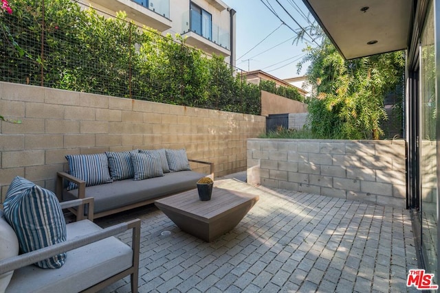 view of patio with an outdoor hangout area