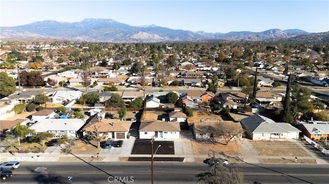 drone / aerial view with a mountain view