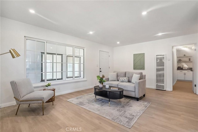 living room featuring light hardwood / wood-style floors