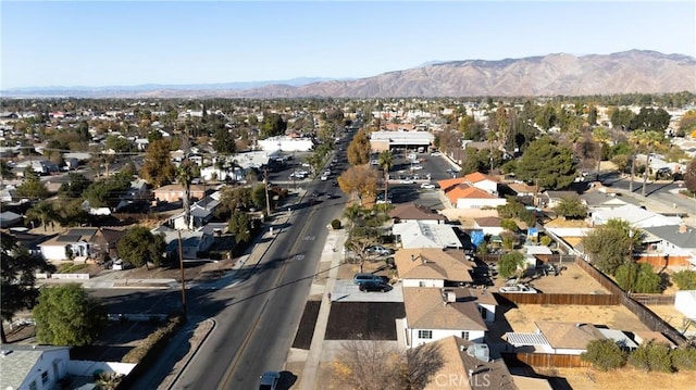 aerial view with a mountain view