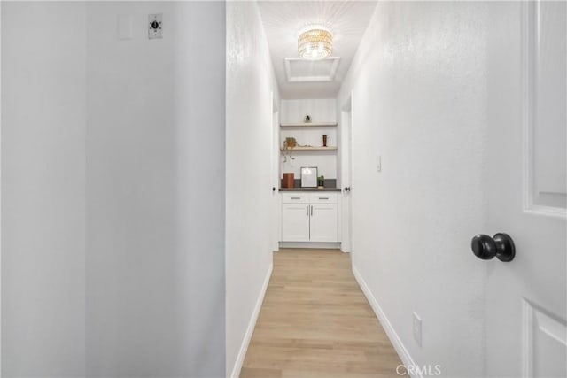 hall featuring light hardwood / wood-style flooring