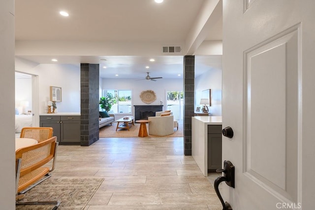 interior space featuring light hardwood / wood-style flooring