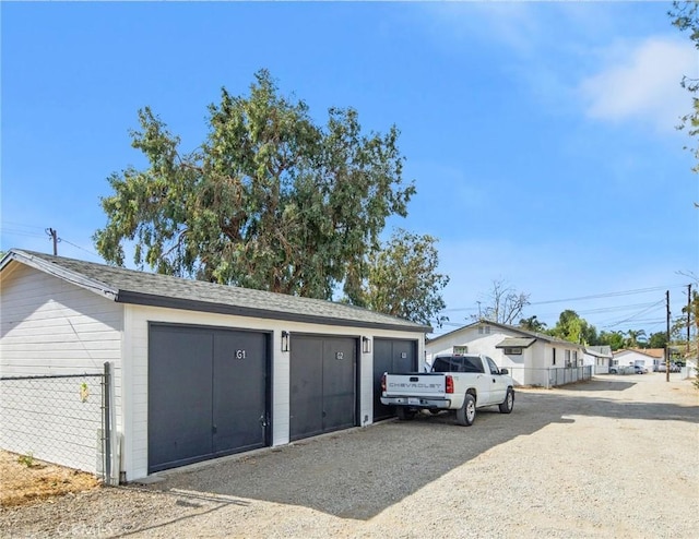 view of garage