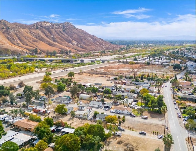 drone / aerial view with a mountain view