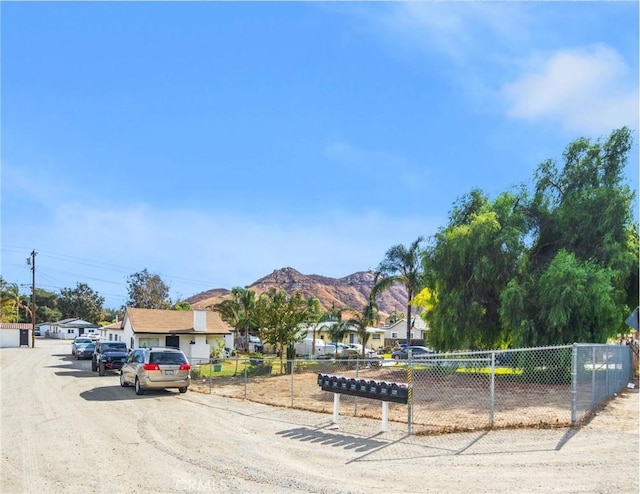 view of street with a mountain view