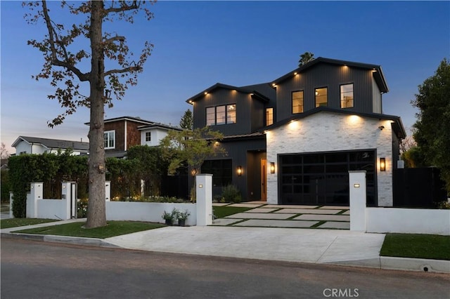 contemporary house with a garage