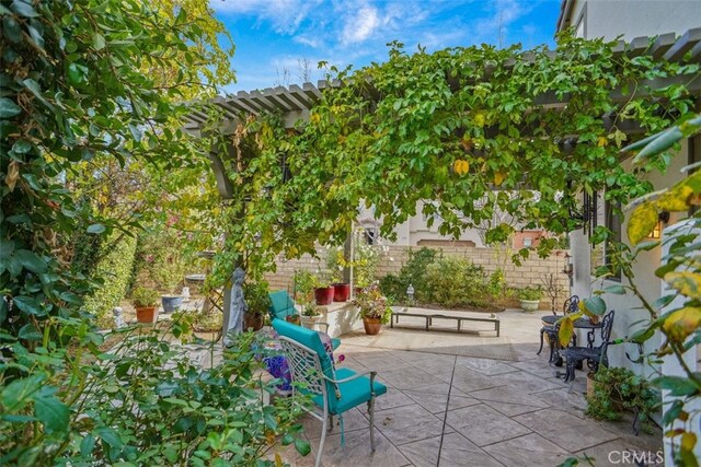 view of patio with a pergola