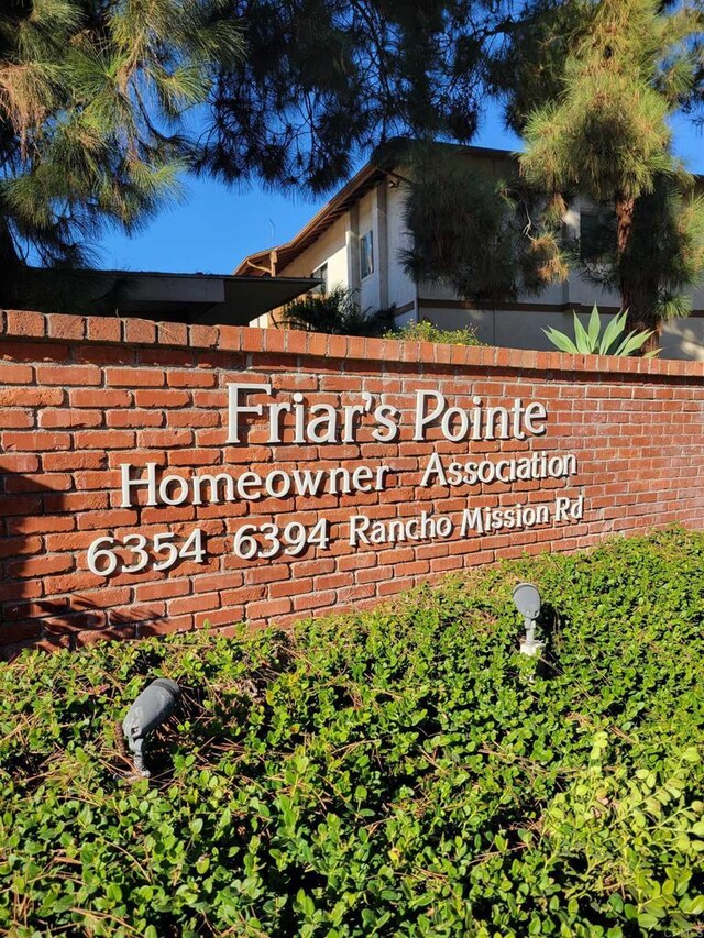 view of community sign