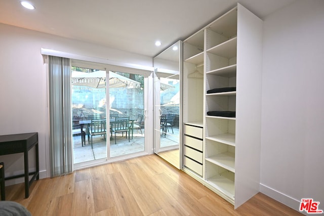 interior space with light hardwood / wood-style flooring