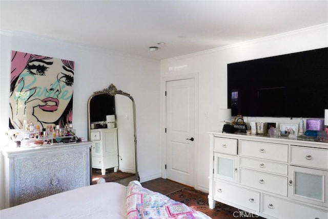 bedroom featuring ornamental molding