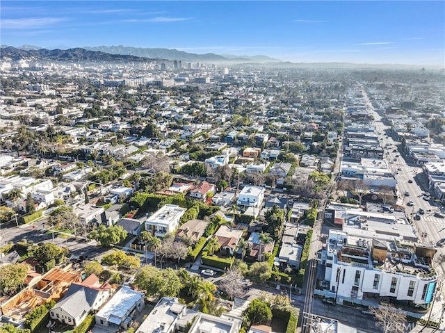 drone / aerial view with a mountain view