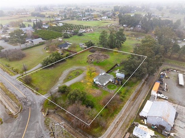 drone / aerial view with a rural view