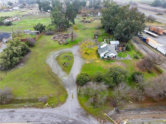 aerial view with a rural view