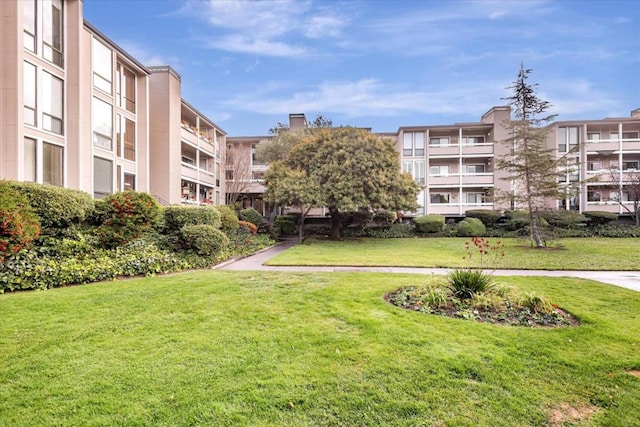 view of home's community with a lawn