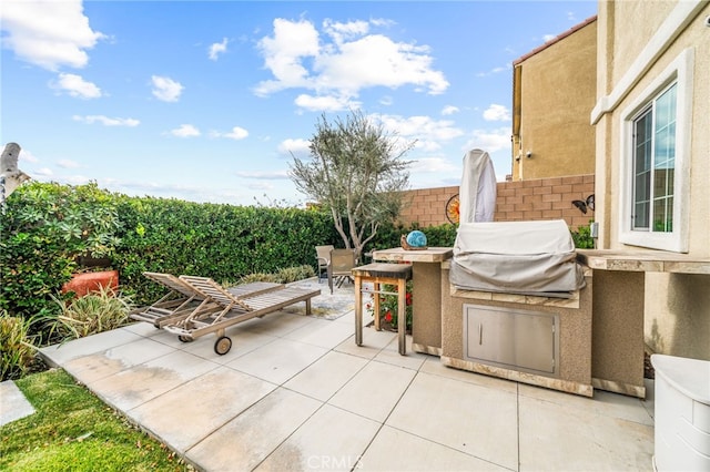 view of patio featuring area for grilling