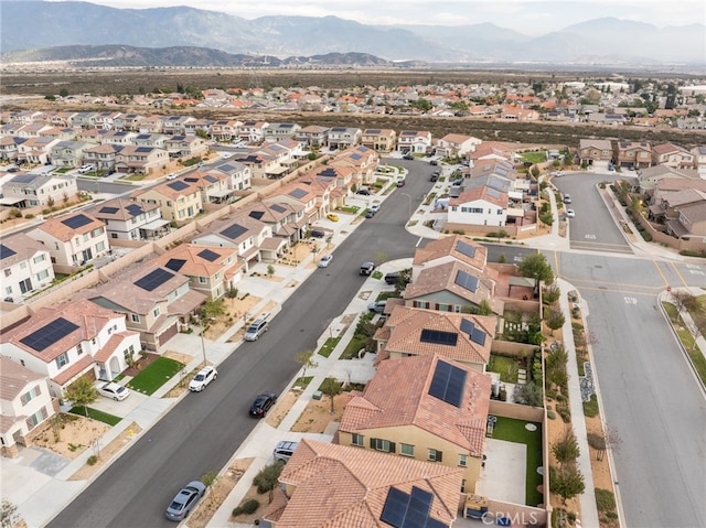 drone / aerial view with a mountain view