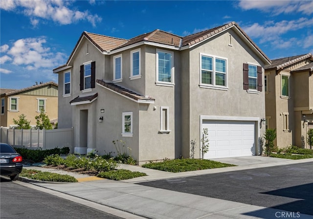 view of front of house with a garage