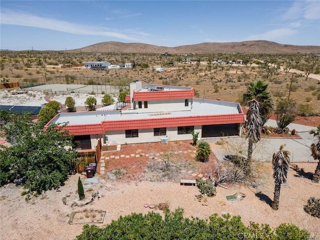 aerial view with a mountain view