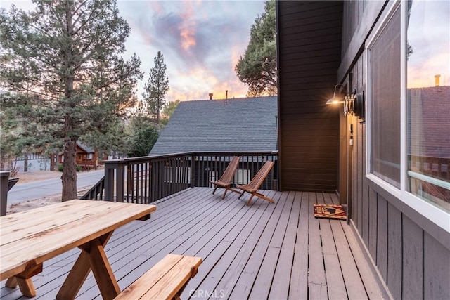 view of deck at dusk