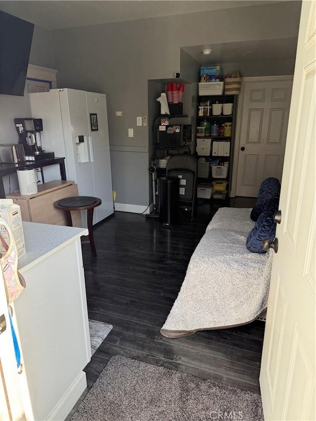 living room featuring dark hardwood / wood-style flooring