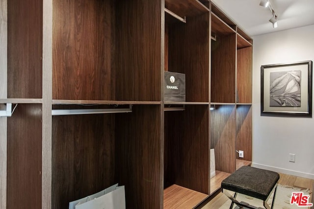 walk in closet featuring light wood-type flooring