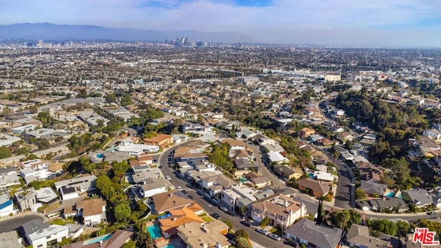 drone / aerial view with a mountain view