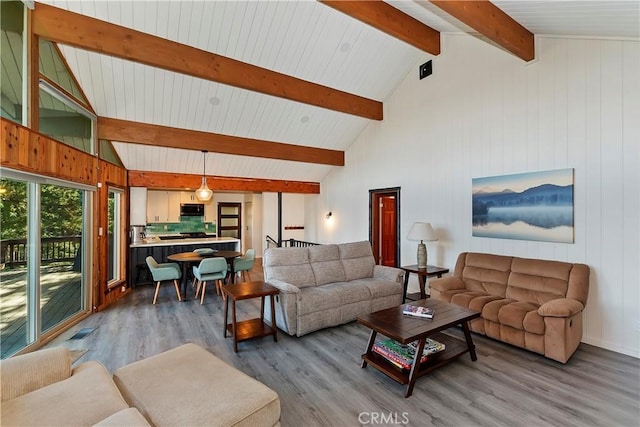 762 Zurich Dr, Lake Arrowhead, CA 92352 - living room with wood finished floors and wood walls