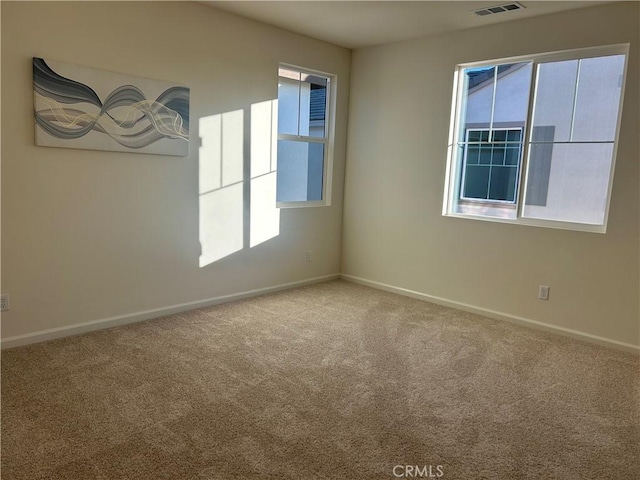 spare room featuring carpet and a healthy amount of sunlight