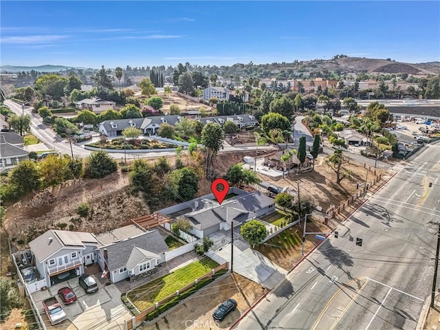 bird's eye view with a mountain view