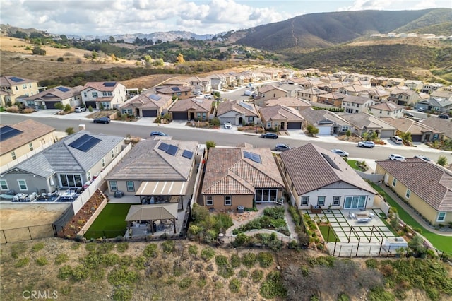 bird's eye view with a mountain view