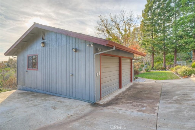 view of garage