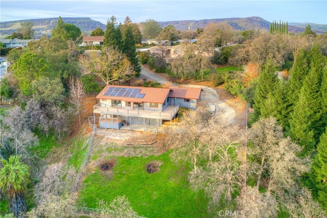 bird's eye view featuring a mountain view