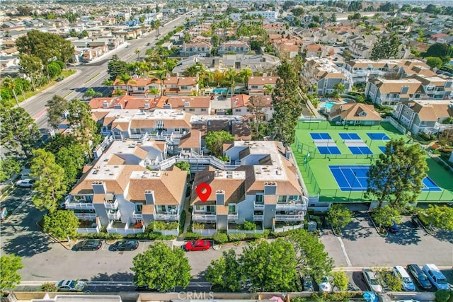 aerial view with a residential view